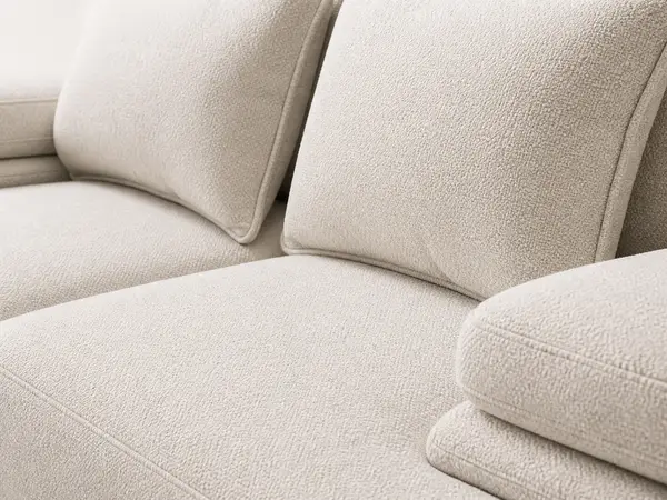 Oatmeal boucle 3+2 sofa set – close-up of boucle fabric texture