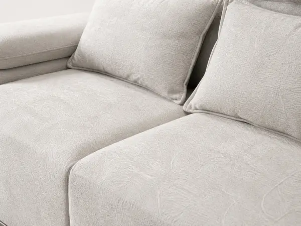 Light grey and silver 3+2 sofa set – close-up fabric texture