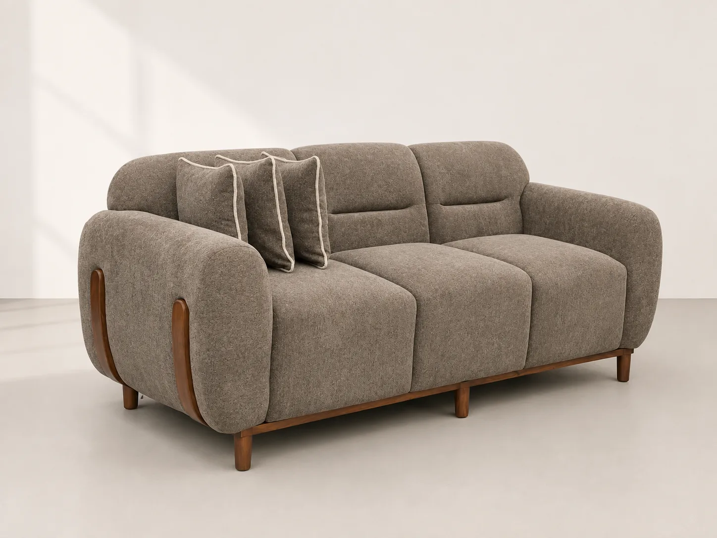 Taupe Channel Back Loveseat at Modi Interiors Jagatpura Jaipur