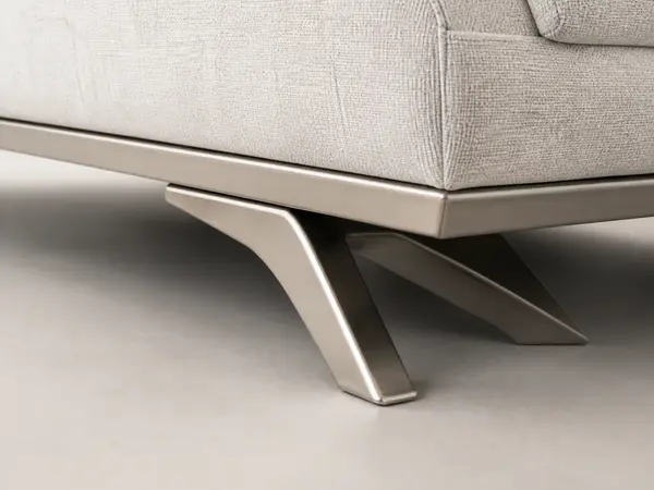 Light grey and silver 3+2 sofa set – close-up detail view