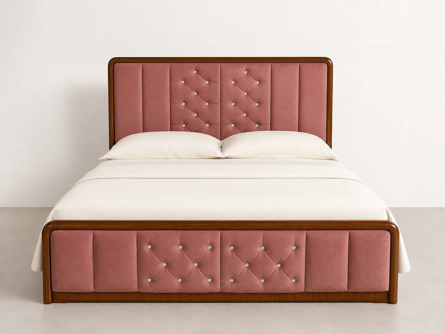 Dusty Rose Diamond Tufted Bed by Modi Interiors in Jagatpura Jaipur