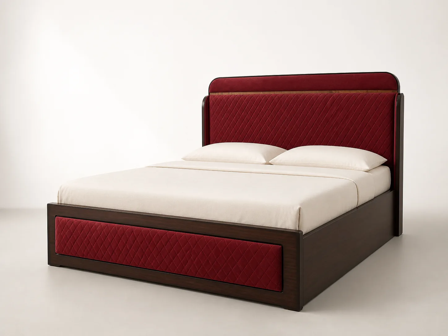 Burgundy Diamond Quilted Bed by Modi Interiors in Jagatpura Jaipur