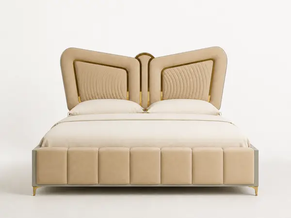 Beige Butterfly Split Channel Bed — image 1